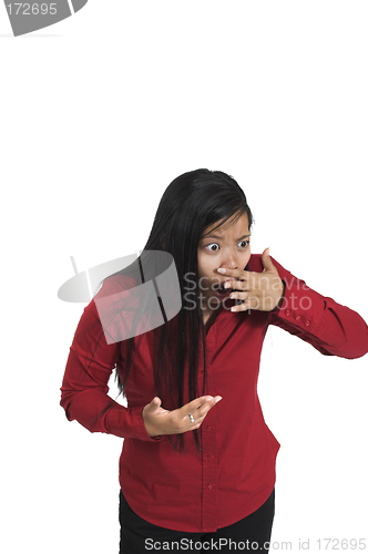 Image of woman sensing bad smell