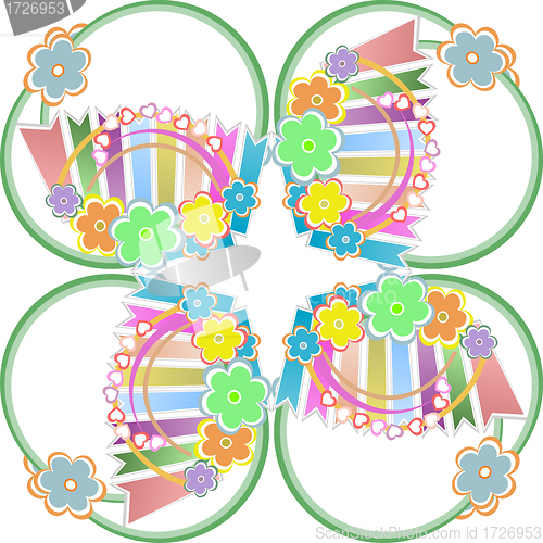 Image of Seamless flowers vector abstract background