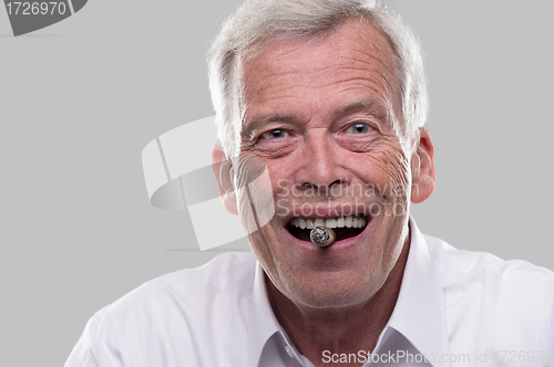 Image of Happy Smoking Senior