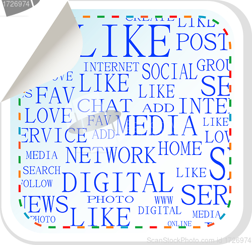 Image of Social media button - label sticker