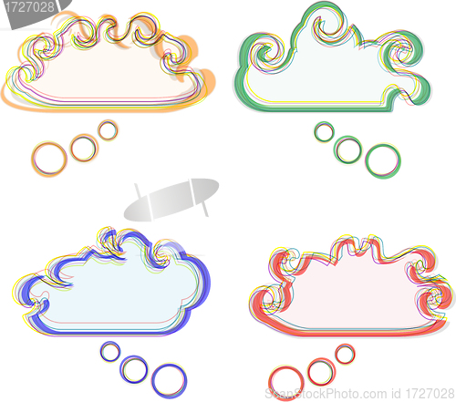 Image of Speech bubbles multicolored set