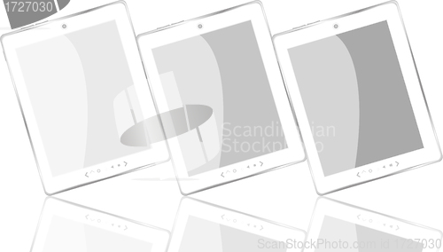 Image of white tablet pc computer set