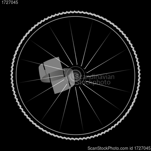 Image of Bike wheel - vector illustration on black