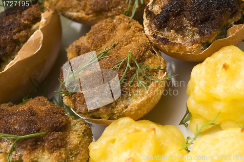 Image of Backed eggs stuffed