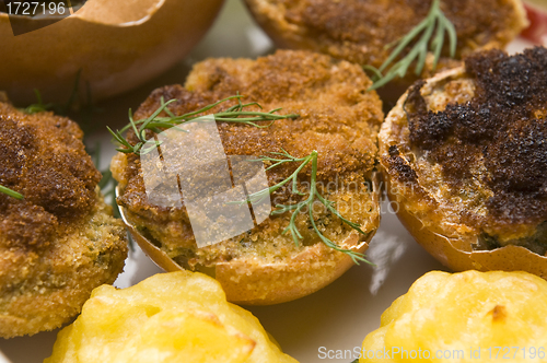 Image of Backed eggs stuffed