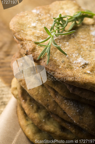 Image of Homemade rustical crackers with rosemary