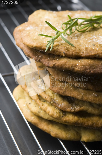 Image of Homemade rustical crackers with rosemary
