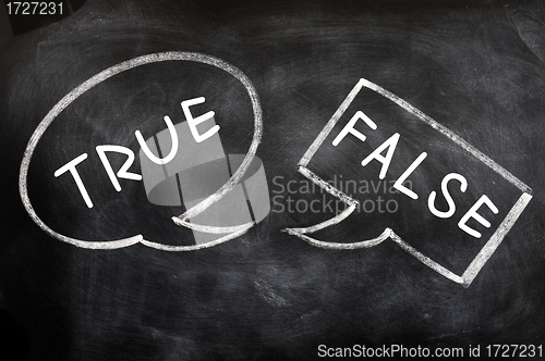 Image of Speech bubbles for True and False
