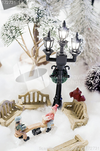 Image of christmas scene in miniature
