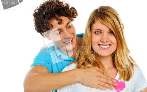 Image of Portrait of smiling playful couple