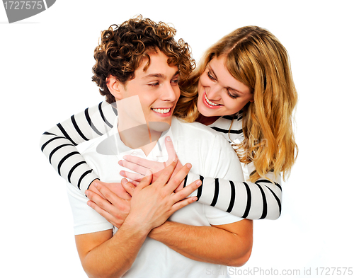 Image of Smiling playful couple having fun