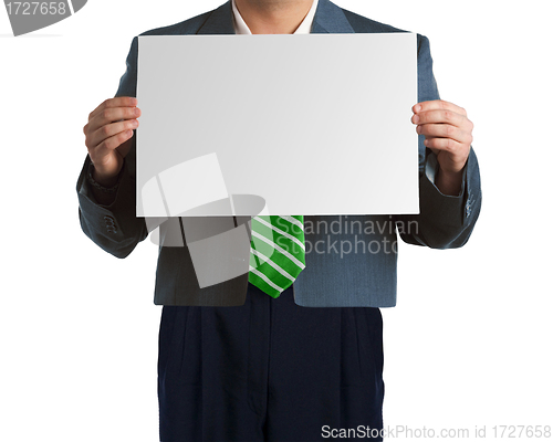 Image of business man with blank board