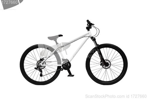 Image of mountain bike isolated on white background