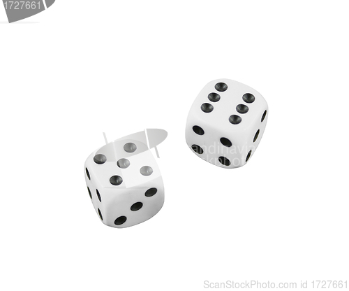 Image of two white dices on white background