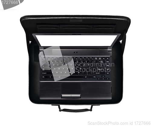 Image of Laptop in bag isolated