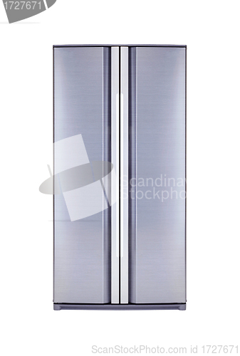 Image of double door freezer isolated on white