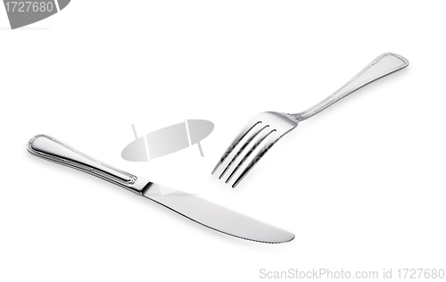 Image of fork and knife isolated