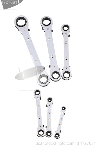 Image of spanners isolated with clipping path