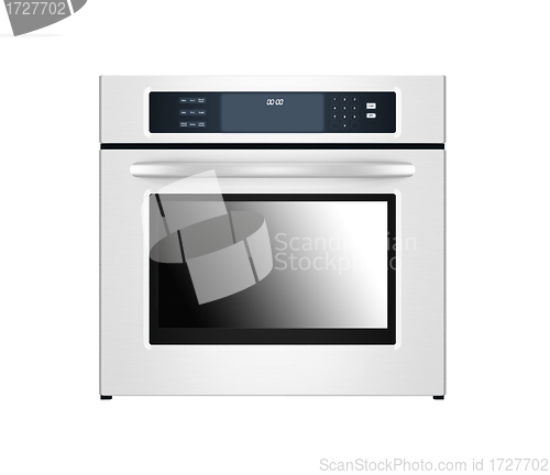 Image of Modern metallic oven isolated on white
