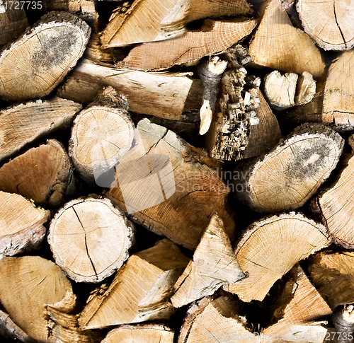 Image of Pile of wooden logs background