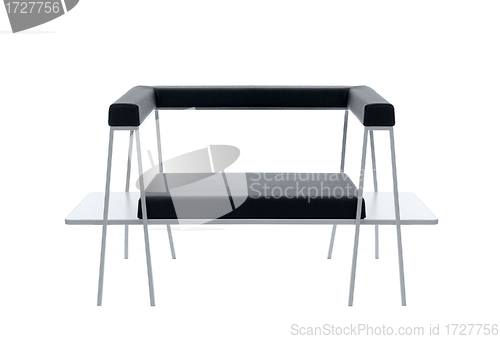 Image of Black armchair isolated
