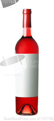 Image of red wine in bottle isolated on white