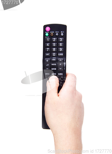 Image of Hand with TV remote control