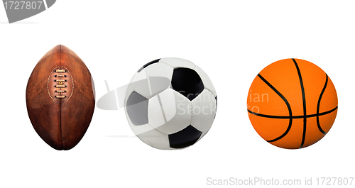 Image of Football, Soccerball and Basketball