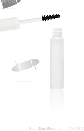 Image of white mascara for eyes isolated