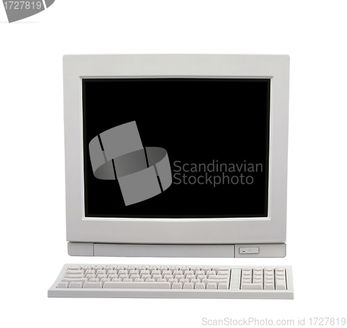 Image of Vintage desktop computer isolated on white