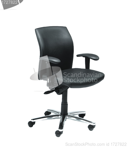 Image of office chair from black leather