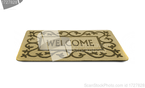 Image of welcome door mat isolated