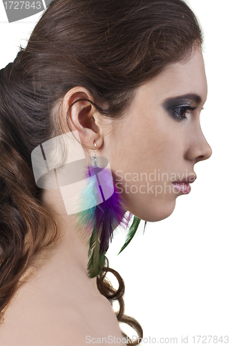 Image of girl with beautiful earrings