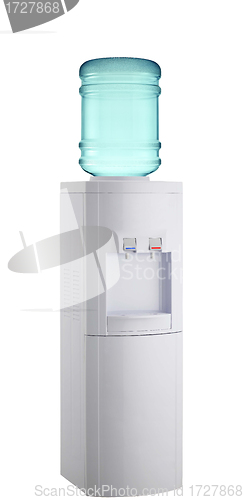 Image of White cooler with water bottle