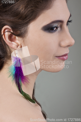 Image of girl with beautiful earrings