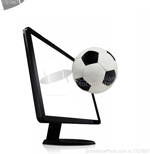 Image of soccer on the tv