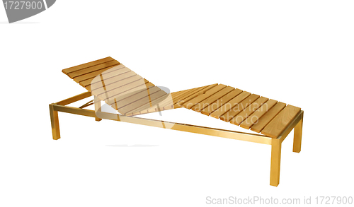 Image of Wooden deck chair isolated