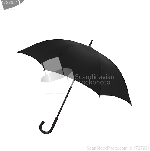 Image of Black vintage umbrella isolated on white