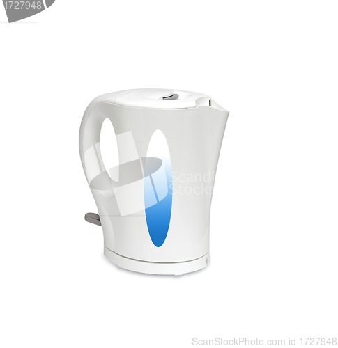 Image of Electric white kettle on the white background