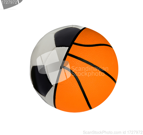 Image of football with baketball - concept sports balls