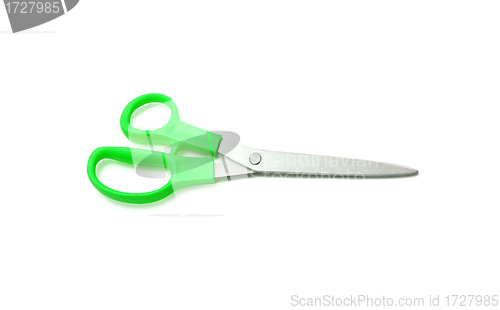Image of Green scissors isolated on a white background