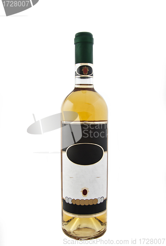 Image of White wine bottle isolated