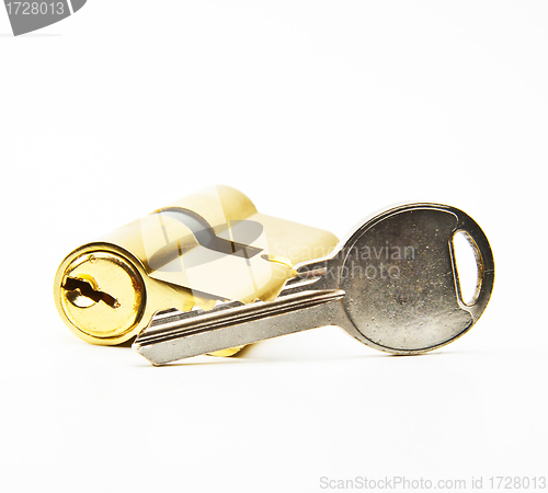 Image of Lock and key isolated