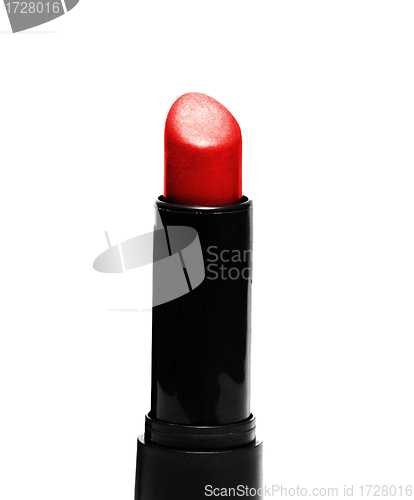 Image of Red lipstick close up