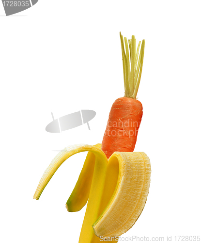 Image of Carrot inside of banana