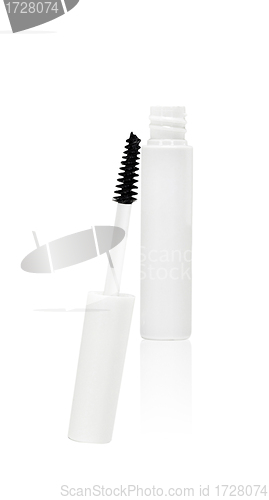 Image of white mascara for eyes isolated