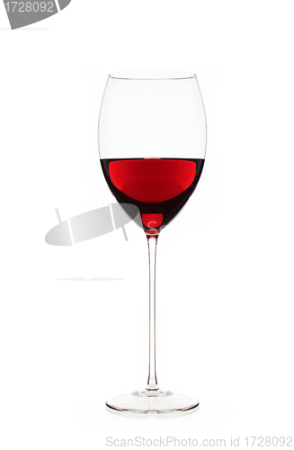 Image of Red wine in glass isolated