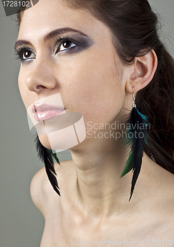 Image of girl with beautiful earrings