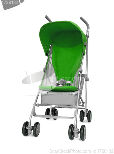 Image of green baby carriage
