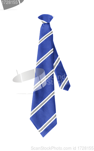 Image of blue tie isolated on white background